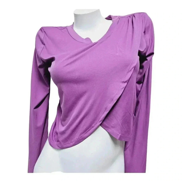 free people movement cropped long sleeve scallop front top med - Picture 9 of 13